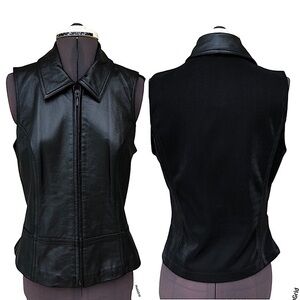 Wilsons Leather Maxima Women’s Leather Black Full Zipper Vest Size L